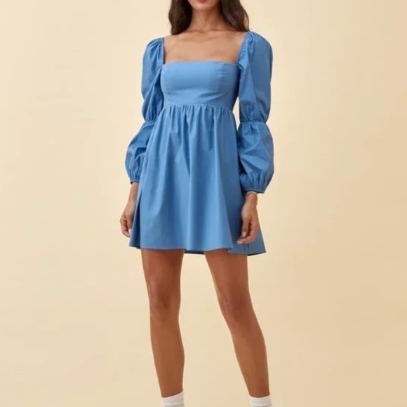 Reformation Michaela Dress in Azure - Picture 2 of 7